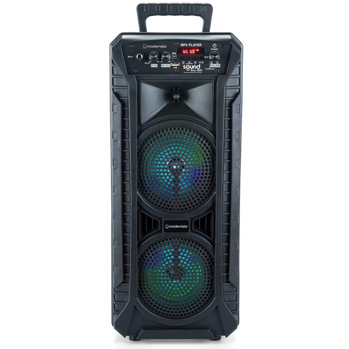 Modernista SoundBox 1100 Bass Boosted 40Watt PMPO Wireless Bluetooth Party Speaker with Wired Karaoke Mic with Bulit in Subwoofer & FM Radio/USB/TF/LED Disco Lights - Image 1