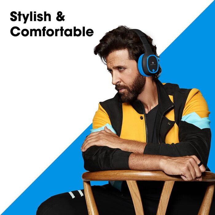 Zebronics Zeb-Thunder Bluetooth Wired Over Ear Headphones With Mic Blue - Image 4