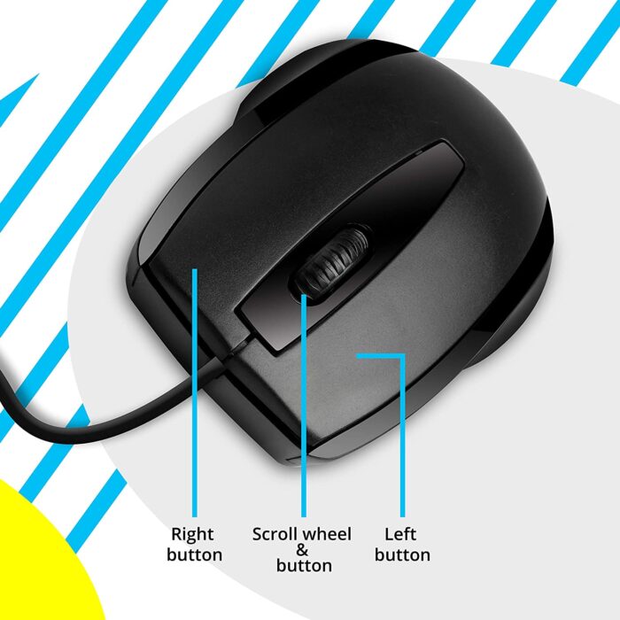 Zebronics Zeb-Alex Wired USB Optical Mouse with 3 Buttons - Black - Image 3