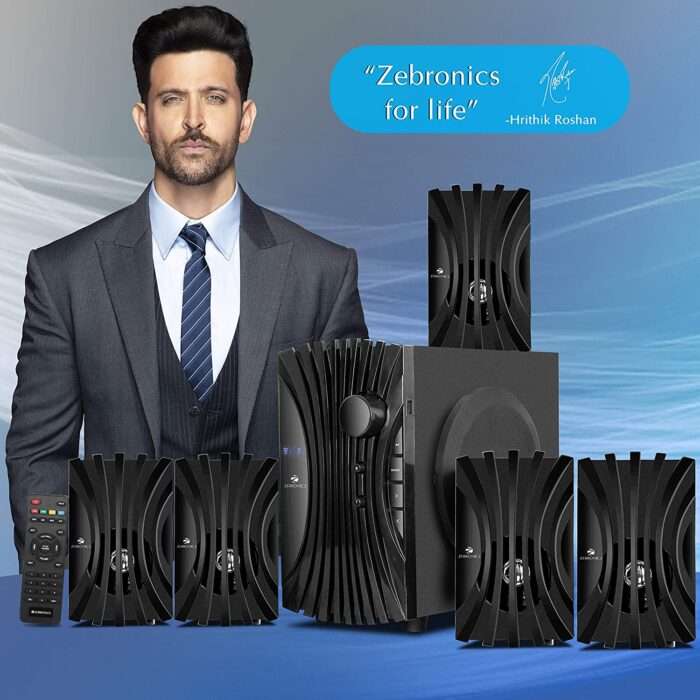 Zebronics Zeb-Twist 5.1 Multimedia Speaker with Bluetooth Supporting,USB,AUX,Built-in FM and Remote Control (Black) - Image 3