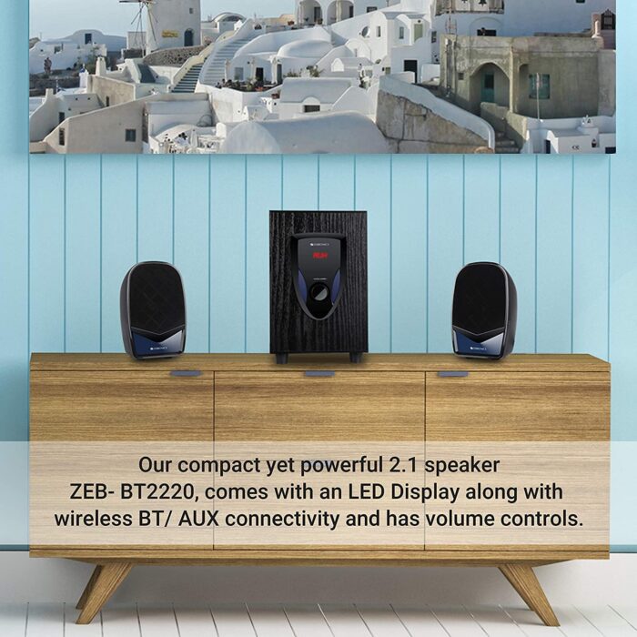 Zebronics ZEB-BT2220 Wireless Bluetooth Multimedia Speaker With Supporting AUX - 24 Watt, 2.1 Channel - Image 2