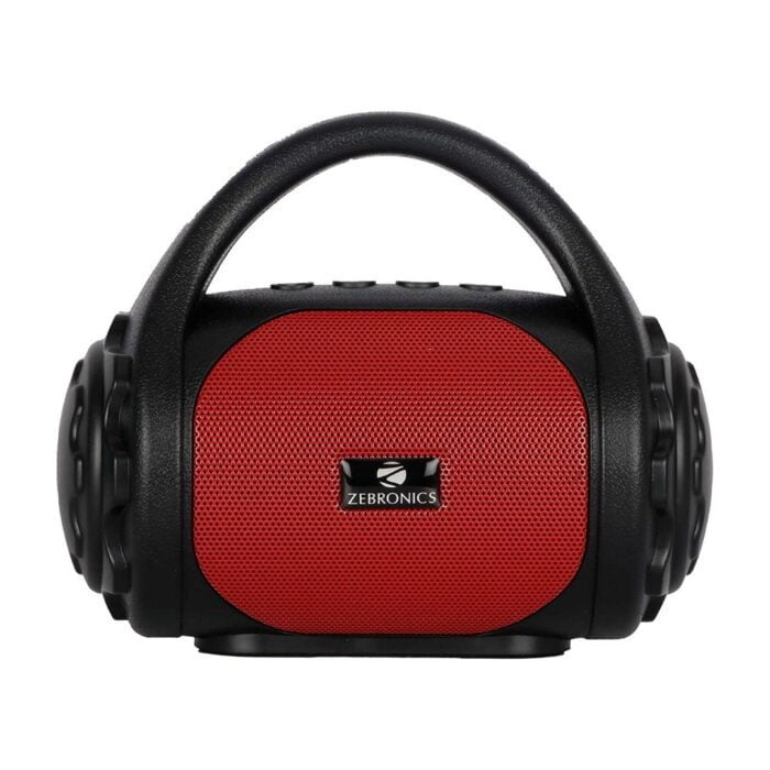 Zebronics Zeb-County Wireless Bluetooth Portable Speaker with Supporting Carry Handle, USB, SD Card, AUX, FM & Call Function. (Black+Red) - Image 1