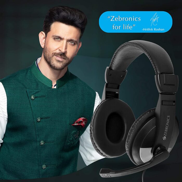 ZEBRONICS Zeb-200HM Wired in Ear Headphone with Mic (Black) - Image 2