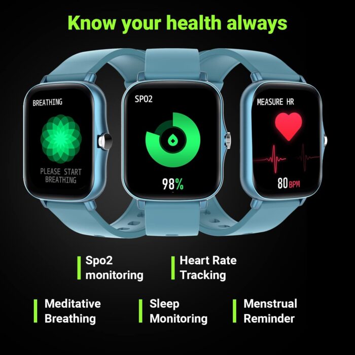Fire-Boltt Beast Pro Bluetooth Calling 1.69” with Voice Assistance, Voice Recorder, Spo2 Monitoring, Heart Rate FHD Smartwatch – Blue - Image 5