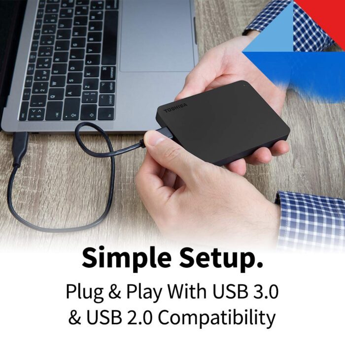 Toshiba HDTB420XK3AA Canvio Basics 2TB Portable External Hard Drive USB 3.0, Black - Image 4