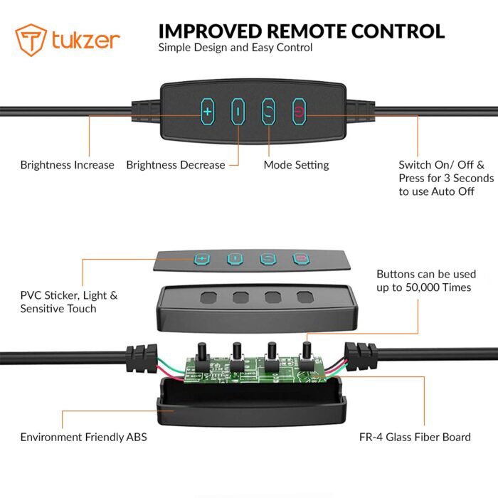 Tukzer 3.5" LED Selfie Ring Light |Flexible Arm Desk Mount Clamp for Live Stream, Makeup, Online Meetings, Recording, Photography, USB Reading Light | - Image 4