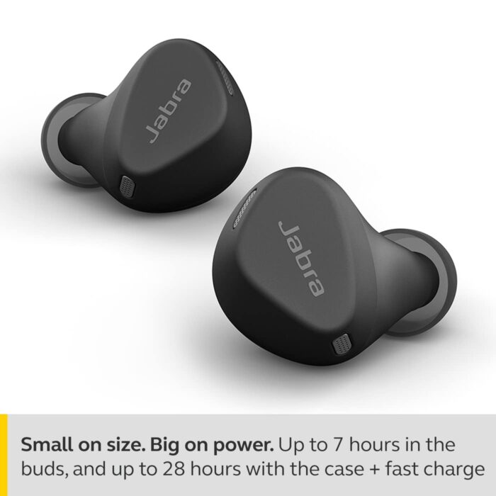Jabra Elite 4 Active in-Ear Bluetooth Earbuds - True Wireless Ear Buds with Secure Active Fit, 4 Built-in Microphones, Active Noise Cancellation and Adjustable HearThrough Technology - Black - Image 3