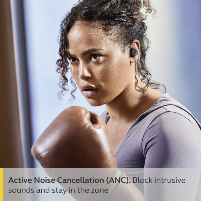 Jabra Elite 4 Active in-Ear Bluetooth Earbuds - True Wireless Ear Buds with Secure Active Fit, 4 Built-in Microphones, Active Noise Cancellation and Adjustable HearThrough Technology - Black - Image 6