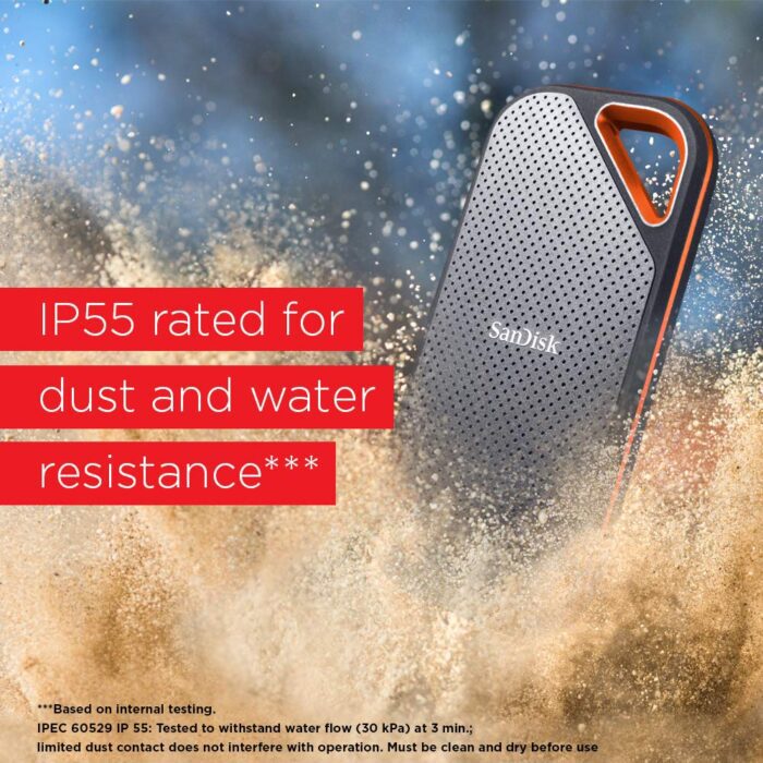 SanDisk 2TB Extreme PRO Portable External SSD - Up to 1050MB/s - USB-C, USB 3.1, IP55 Rated, for MAC & PC - Image 7
