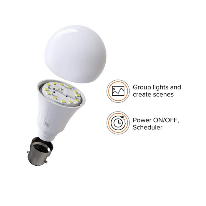 MI Smart LED Bulb with Adjustable Brightness, B22 Base Compatible with Amazon Alexa and Google Assistant (White) - Image 2