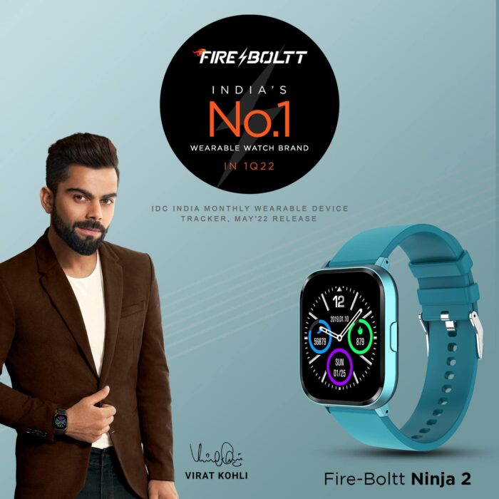 Fire-Boltt Ninja 2 SpO2 Full Touch Smartwatch with 30 Workout Modes, Heart Rate Tracking, 7 Days of extensive Battery - Dark Green - Image 2