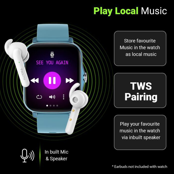 Fire-Boltt Beast Pro Bluetooth Calling 1.69” with Voice Assistance, Voice Recorder, Spo2 Monitoring, Heart Rate FHD Smartwatch – Blue - Image 6