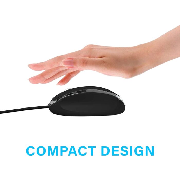 Quantum QHM222 3-Button 400/8001000DPI Wired Optical Mouse with USB Interface (Black) - Image 3
