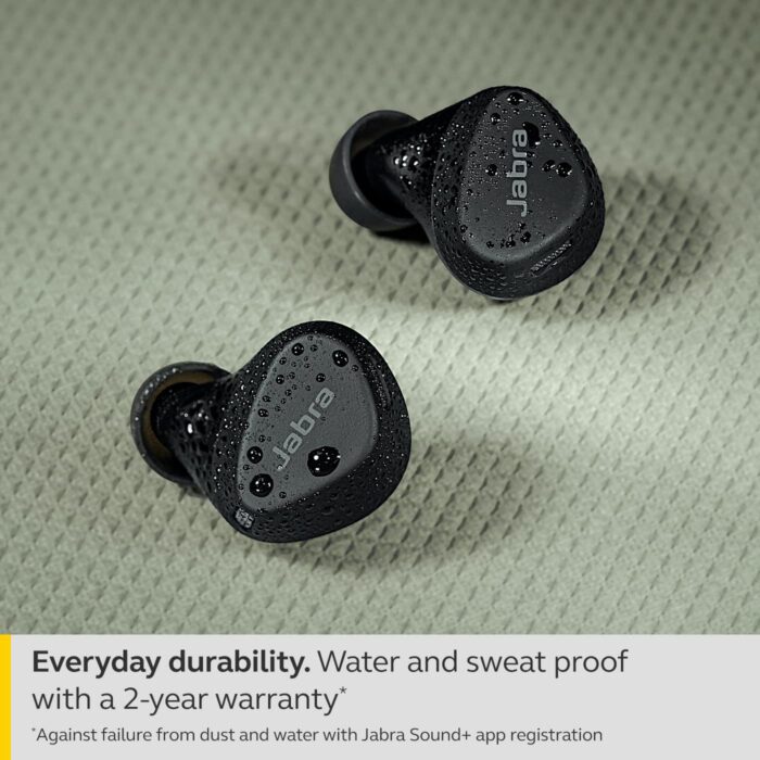 Jabra Elite 4 Active in-Ear Bluetooth Earbuds - True Wireless Ear Buds with Secure Active Fit, 4 Built-in Microphones, Active Noise Cancellation and Adjustable HearThrough Technology - Black - Image 7