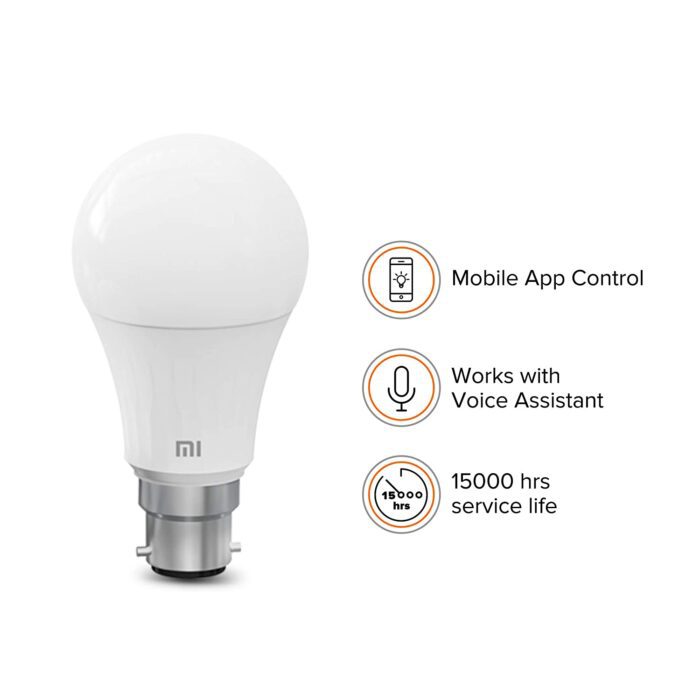 MI Smart LED Bulb with Adjustable Brightness, B22 Base Compatible with Amazon Alexa and Google Assistant (White) - Image 3