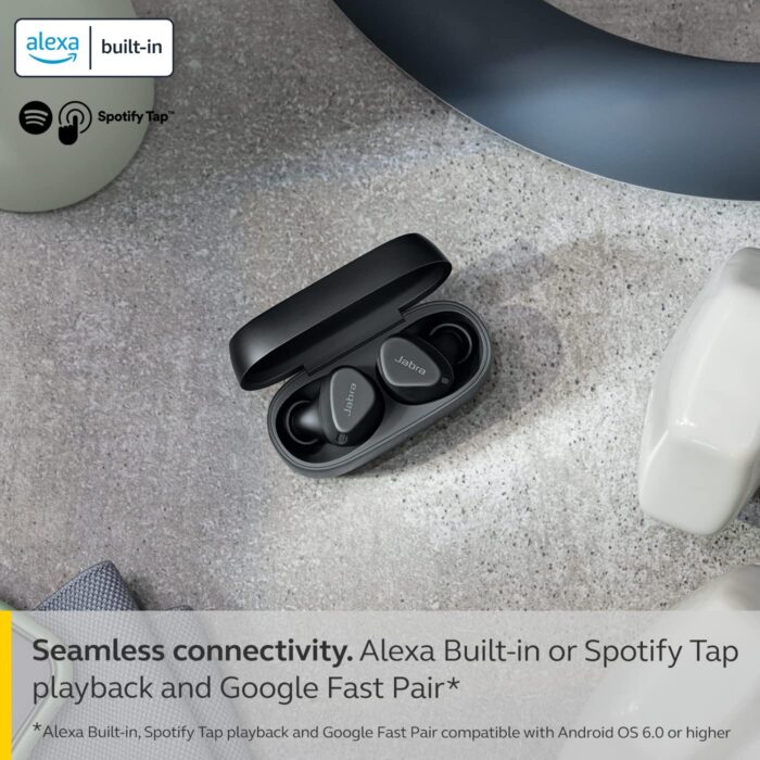 Jabra Elite 4 Active in-Ear Bluetooth Earbuds - True Wireless Ear Buds with Secure Active Fit, 4 Built-in Microphones, Active Noise Cancellation and Adjustable HearThrough Technology - Black - Image 2