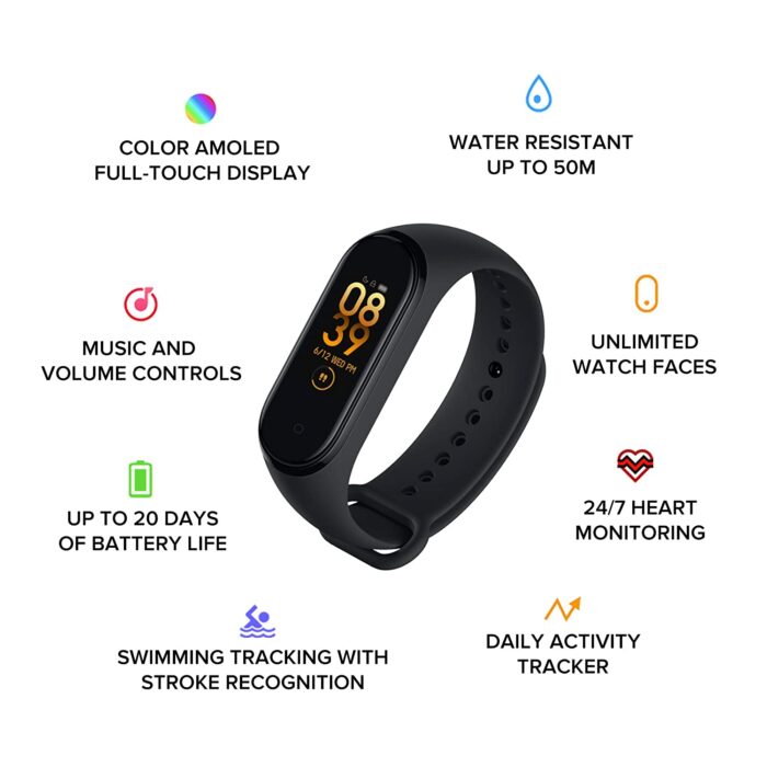 Mi Smart Band 4- India's No.1 Fitness Band, Up-to 20 Days Battery Life, Color AMOLED Full-Touch Screen - Image 4