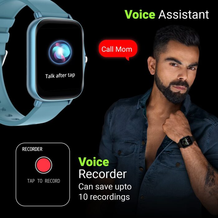 Fire-Boltt Beast Pro Bluetooth Calling 1.69” with Voice Assistance, Voice Recorder, Spo2 Monitoring, Heart Rate FHD Smartwatch – Blue - Image 4