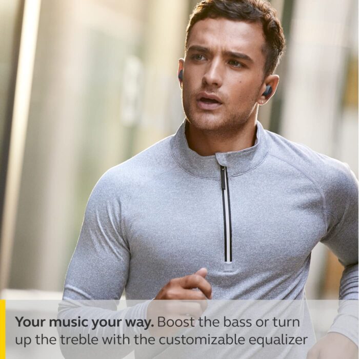 Jabra Elite 4 Active in-Ear Bluetooth Earbuds - True Wireless Ear Buds with Secure Active Fit, 4 Built-in Microphones, Active Noise Cancellation and Adjustable HearThrough Technology - Black - Image 5