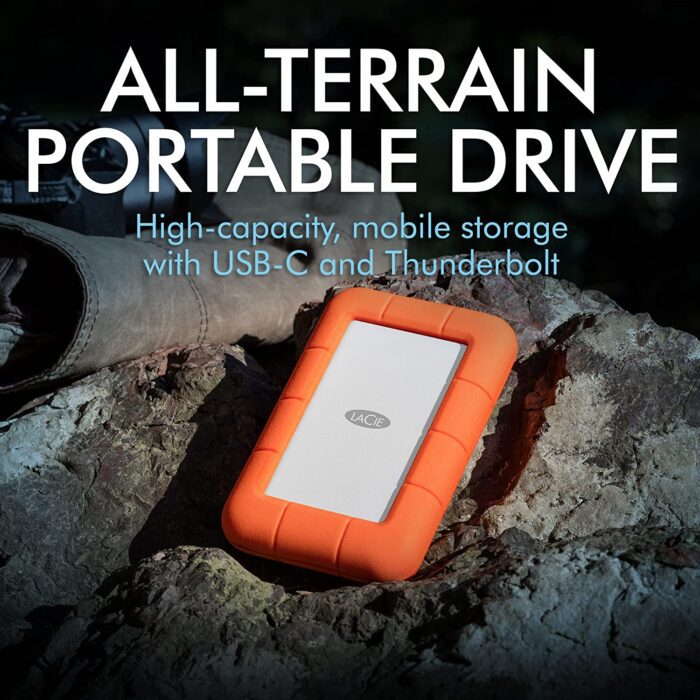 LaCie Rugged Mini 2TB External HDD – USB 3.0 for Windows and Mac, Drop Shock Dust Rain Resistant Portable Hard Drive (LAC9000298) - Image 5