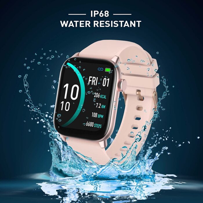 Gionee STYLFIT GSW5 Pro Smartwatch with 1.69  (4.29 cm) Full Touch Display, SpO2 & 24/7 Heart Rate Monitoring, Multiple Watch Faces, IP68, Sports & Sleep Tracking(Misty Rose) - Image 3