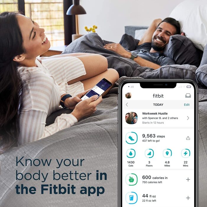 Fitbit Versa 2 Health & Fitness Smartwatch with Heart Rate, Music, Alexa Built-in, Sleep & Swim Tracking, Petal/Copper Rose - Image 6
