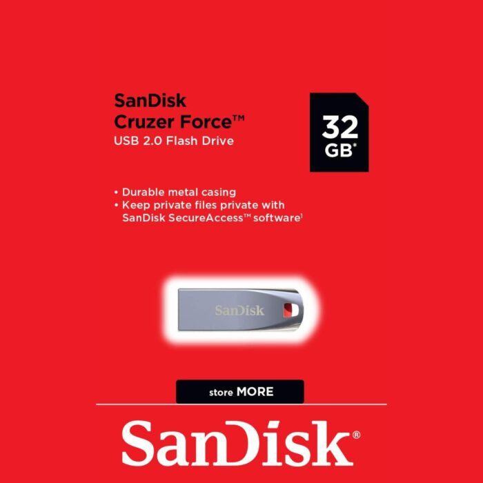 SanDisk Cruzer Force USB Flash Drive, CZ71 32GB, USB2.0, Durable Metal Casing - Image 3
