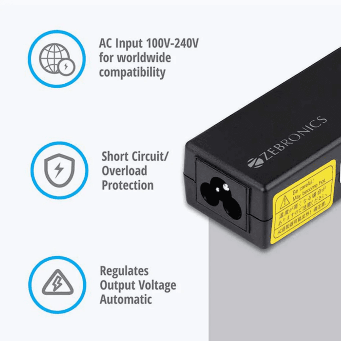 Zebronics ZEB-LA745019565D 65W Laptop Adapter with 7.4x5mm Connector - Image 6