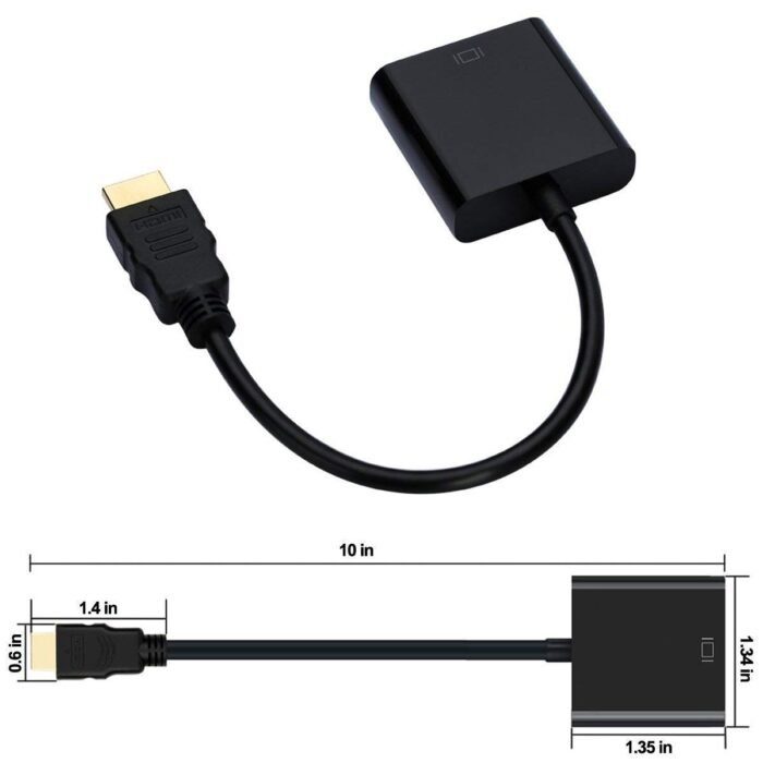 BigPlayer HDMI Male to VGA Female Video Converter Adapter Cable (Black) - Image 3