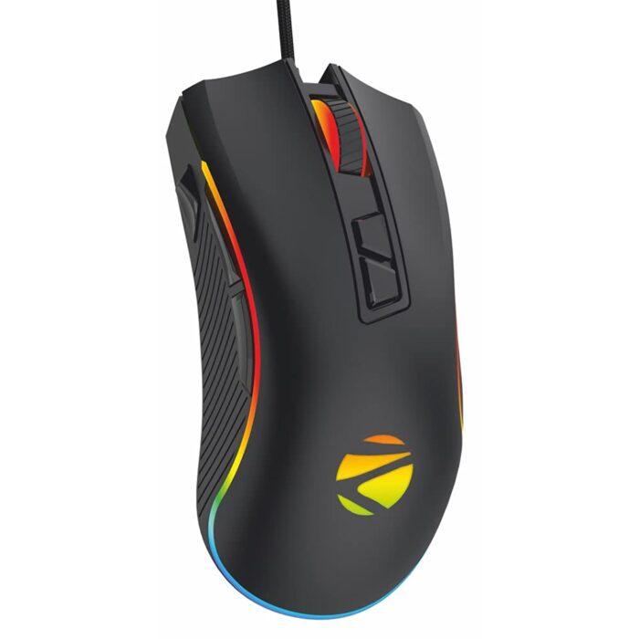 Zebronics Zeb-Tempest Plus 8-Button Wired Gaming Mouse with Rapid Fire Key, 6400 DPI Sensor, Rubber Finish, RGB Lights - Image 1