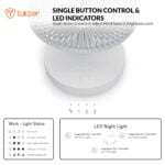 Tukzer Rechargeable USB Cooling Fan With LED Night Light, 1200mAh Battery, 3 Geared Wind Speed, Strong Air-flow, Low Noise, Portable Small 5-Inch Fan - Image 6