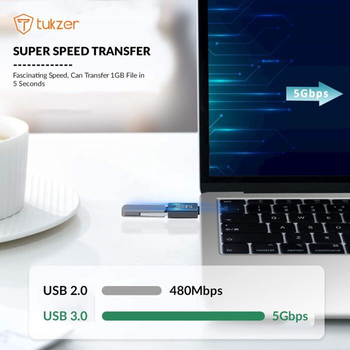 Tukzer USB C to USB Adapter, Thunderbolt 3/Type-C to USB 3.0 Adapter for Laptops, OTG Adapter for Android Phone (TZ-D2) - Image 5