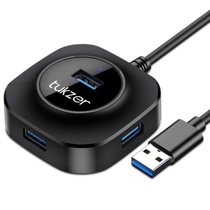 Tukzer 4-Port USB Hub 3.0 (TZ-U10) Superspeed Data Hub High Speed Black - Image 1