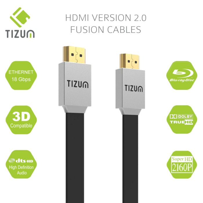 Tizum 3 Mtr High Speed HDMI Cable “Fusion”- HDMI 2.0 -Gold Plated-High Speed Data 18Gbps, 3D, 4K, HD 2160p (10 Ft) - Image 2