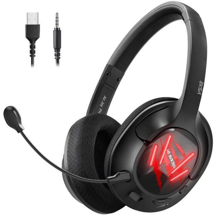 EKSA E3 Wired Over Ear Gaming One Controller Noise Cancelling Headphones with Mic, for PS4, PC, Xbox (Red) - Image 1