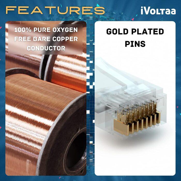 iVoltaa Ethernet Cable CAT7 Cable Dual Shielded+ (SSTP) Professional Series - High Speed Internet Cable, 600MHZ - 5 feet (1.5 m) - Image 5