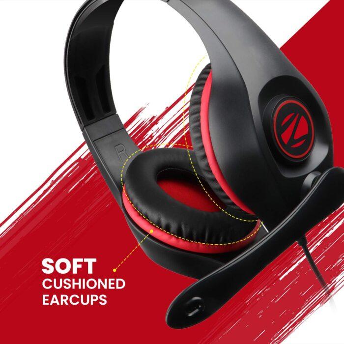 ZEBRONICS Zeb-Grace Wired Over Ear Headphone with Mic (Black) - Image 6