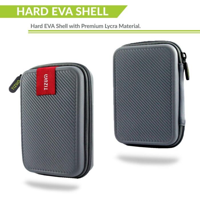 Tizum External Hard Drive Case for 2.5-Inch Hard Drive - Double Padded, HDD Case (Grey) - Image 4