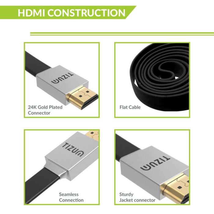 Tizum 3 Mtr High Speed HDMI Cable “Fusion”- HDMI 2.0 -Gold Plated-High Speed Data 18Gbps, 3D, 4K, HD 2160p (10 Ft) - Image 4