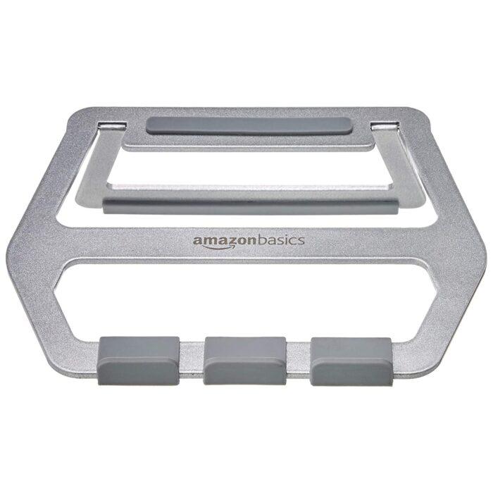AmazonBasics Aluminum Foldable Laptop Stand for Tabletop Laptops up to 15"(39.6cm), Silver - Image 5