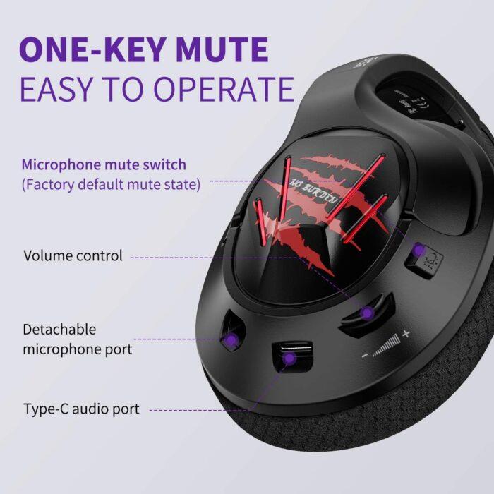 EKSA E3 Wired Over Ear Gaming One Controller Noise Cancelling Headphones with Mic, for PS4, PC, Xbox (Red) - Image 5