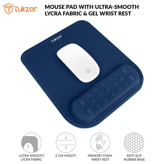 Tukzer Gel Mouse Pad Wrist Rest Memory-Foam Ergonomic Mousepad| Cushion Wrist Support & Pain Relief (Blue) - Image 2