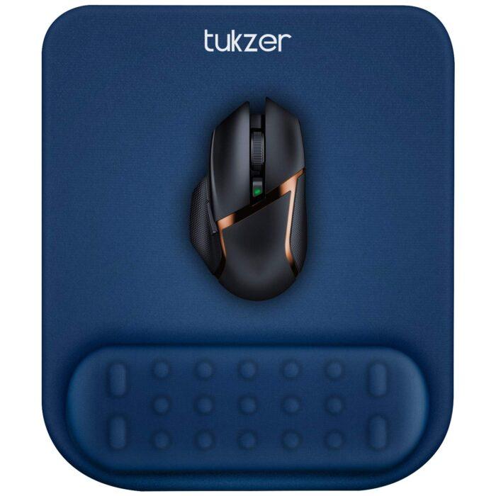 Tukzer Gel Mouse Pad Wrist Rest Memory-Foam Ergonomic Mousepad| Cushion Wrist Support & Pain Relief (Blue) - Image 1