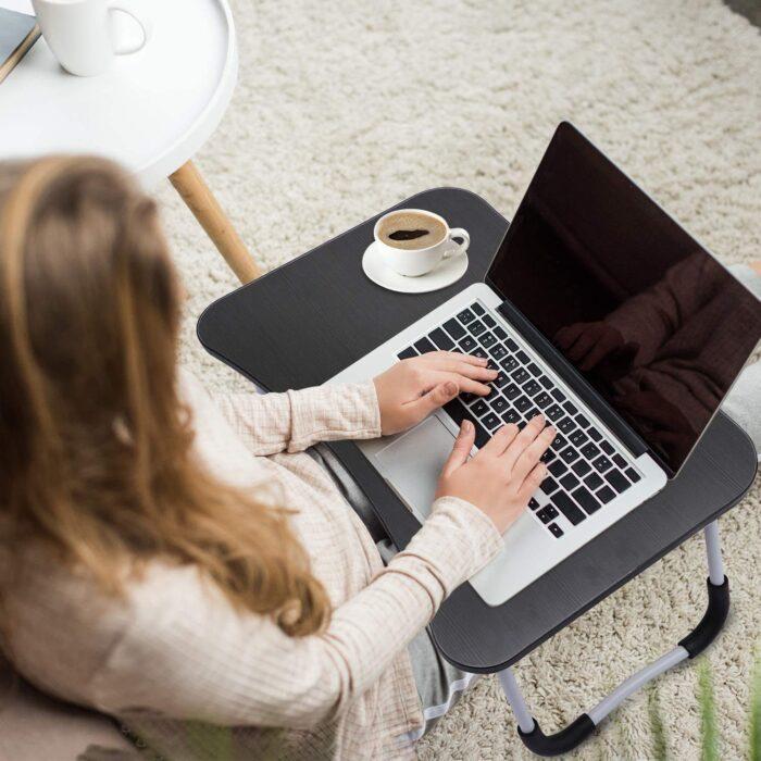 GoRogue Foldable Wooden Mini Laptop Table for Bed (Black) & ZEBRONICS Zeb-Fame 5watts 2.0 Multi Media Speakers with AUX (Black) Combo Offer - Image 3