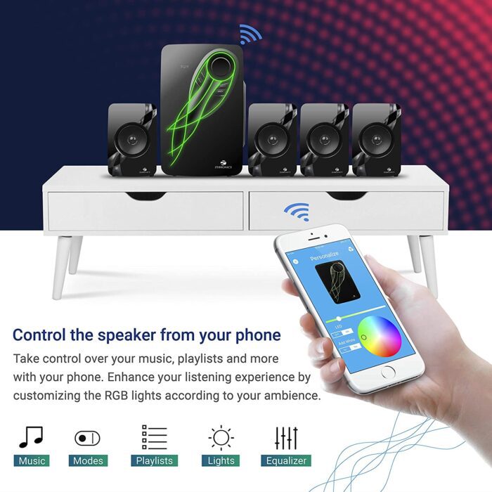 Zebronics Zeb-Jellyfish Pro 4.1 Multimedia Speaker with Smartphone Control via Exclusive app, Bluetooth connectivity, Pen Drive/mSD - Image 4
