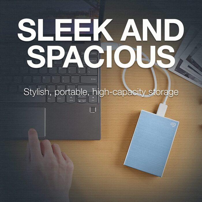 Seagate One Touch 1TB External HDD with Password Protection – Light Blue, for Windows and Mac, 4 Months Adobe CC Photography (STKY1000402) - Image 6