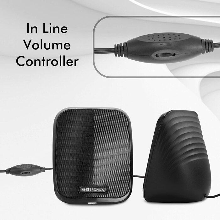 ZEBRONICS Zeb-Fame 5watts 2.0 Multi Media Speakers with AUX, USB and Volume Control (Black) - Image 3