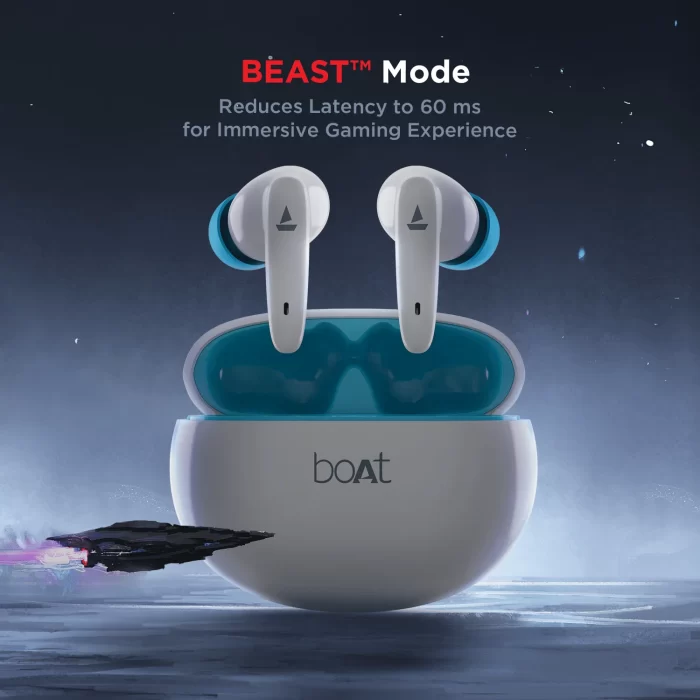 boAt Airdopes 181 Wireless Earbuds with 10mm Driver, Type C Interface, BEAST™ Mode & Voice Assistant, ENx Technology - Spirit White - Image 4