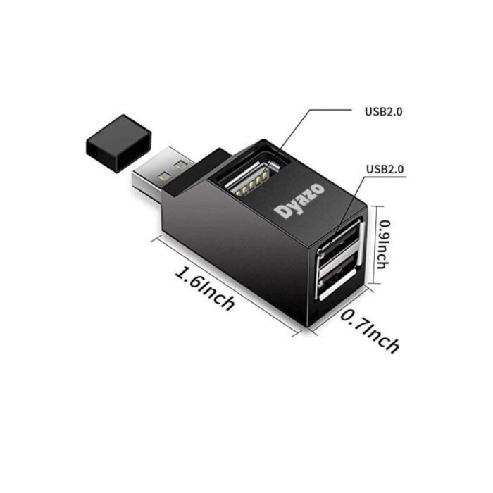 Dyazo 3-Port USB Data Hub High Speed Splitter Plug / Box / Adapter Expansion , Small, Compact, Universal Data Transfer - Image 3