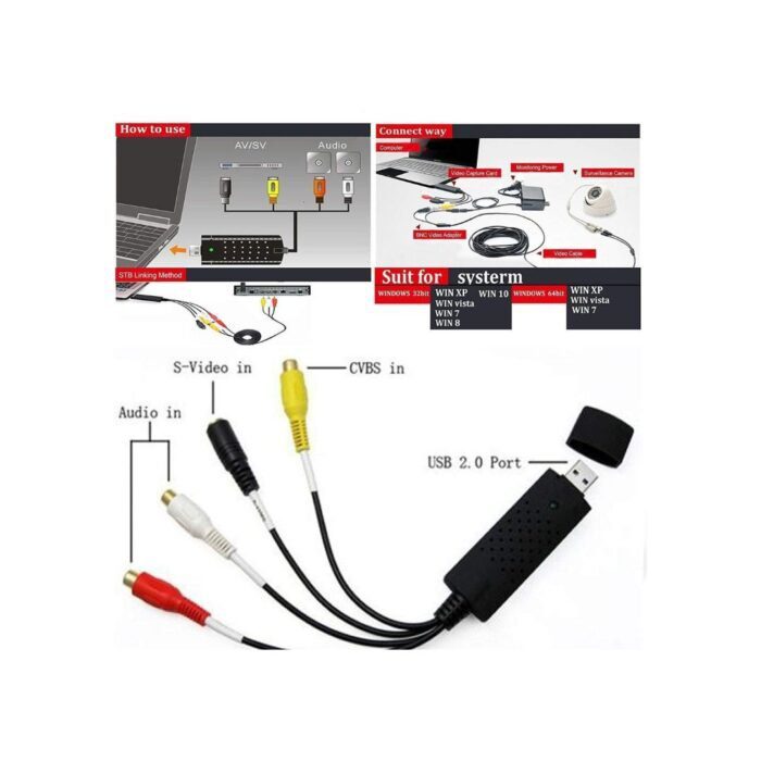 PremiumAV Easiercap USB 2.0 Video & Audio Capture Card Adapter Composite RCA Input for TV DVD VHS - Image 6